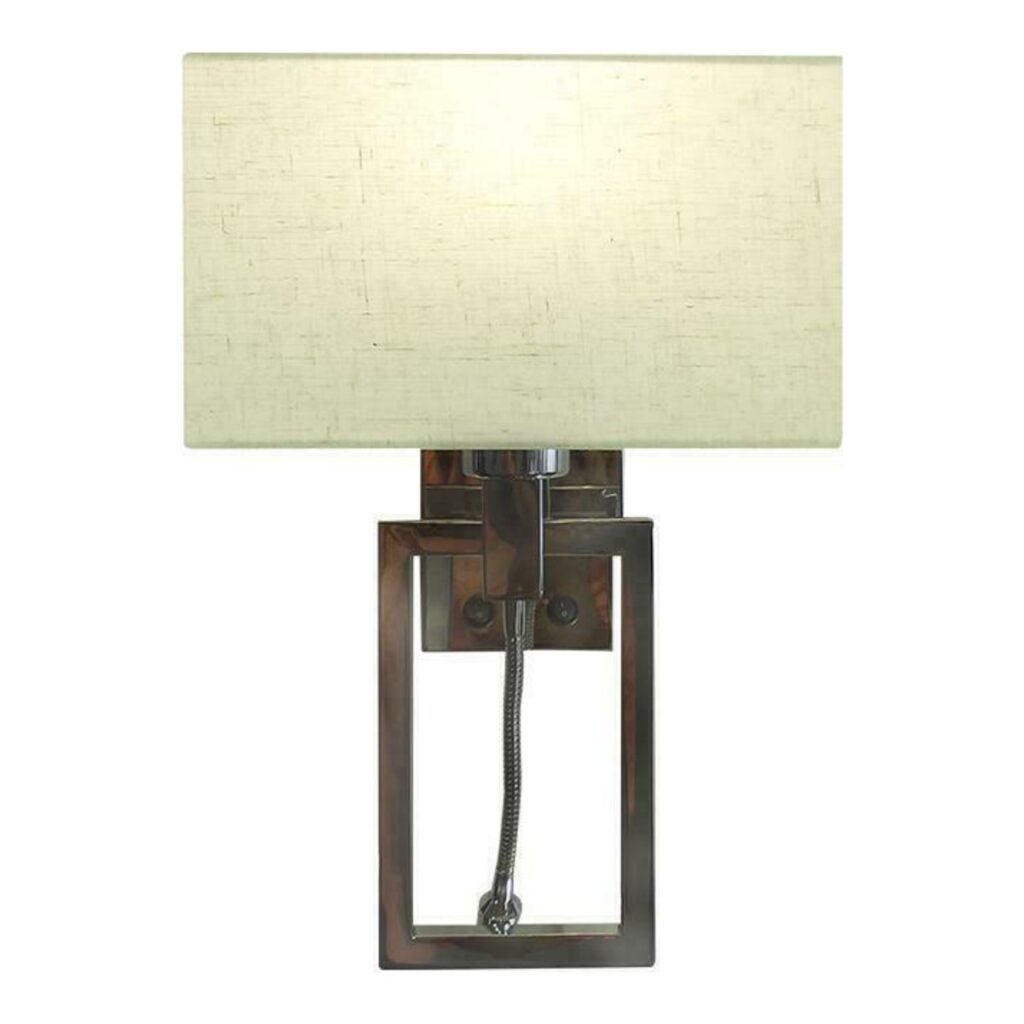 ARANDELA DUETO 1L E27 METAL CROMADO CUPULA DE TECIDO CH9005 CHANDELIE