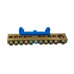 Barramento de Neutro Azul 10 Terminais com Suporte para Trilho DIN Steck – Ref. SBN10T - Miniatura
