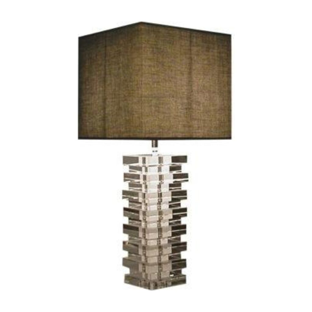 Base para Abajur Classic Pilar Cristal Cromado XL8204 Bella
