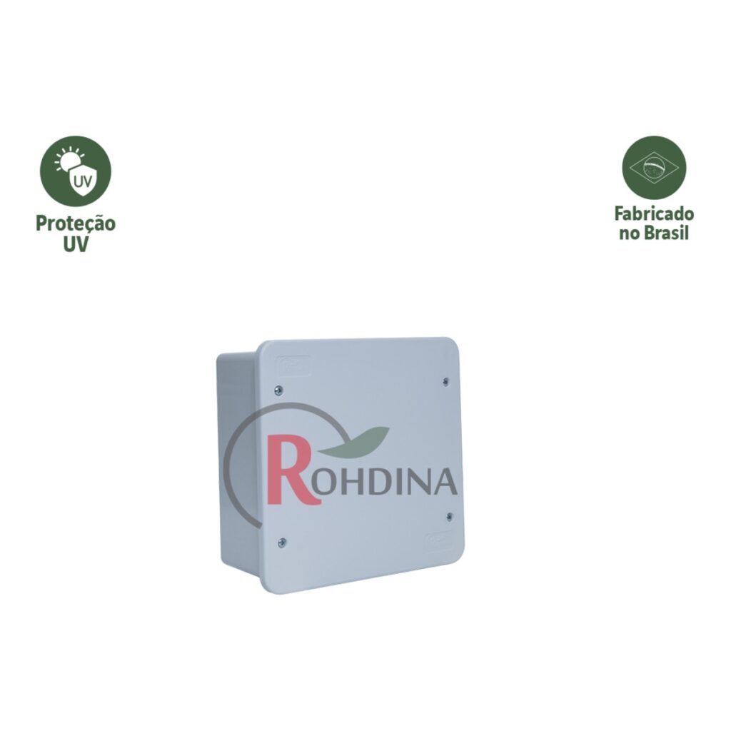 Caixa de Passagem de Sobrepor 20 x 20 cm em PVC Branca Rohdina Rohdbox – Ref. 825083