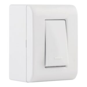 Caixa de Sobrepor com 1 Interruptor Simples 10 A 250 V Tramontina Lizflex Branca – Ref. 57304001