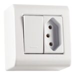 Caixa de Sobrepor com 1 Interruptor Simples e 1 Tomada 2P+T 10 A Tramontina Lizflex Branca – Ref. 57304013 - Miniatura