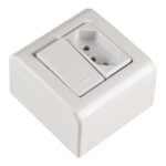 Caixa de Sobrepor com 1 Interruptor Simples e 1 Tomada 2P+T 10 A Tramontina Lizflex Branca – Ref. 57304013 - Miniatura