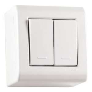 Caixa de Sobrepor com 2 Interruptores Simples 10 A 250 V Tramontina Lizflex Branca – Ref. 57304011