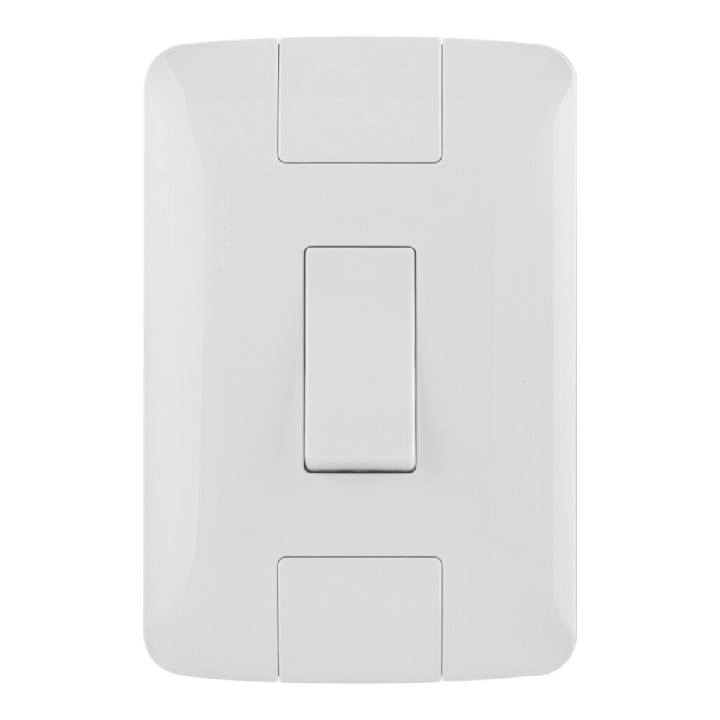 Conjunto 4×2 com 1 Interruptor Paralelo Tramontina Aria 6 A 250 V Branco – Ref. 57241002