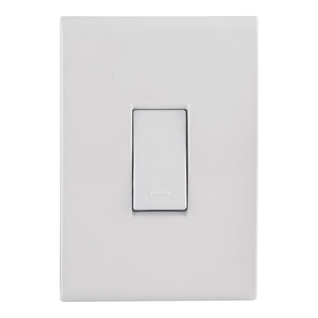 Conjunto 4×2 com 1 Interruptor Simples Tramontina Liz 10 A 250 V Branco – Ref. 57170201