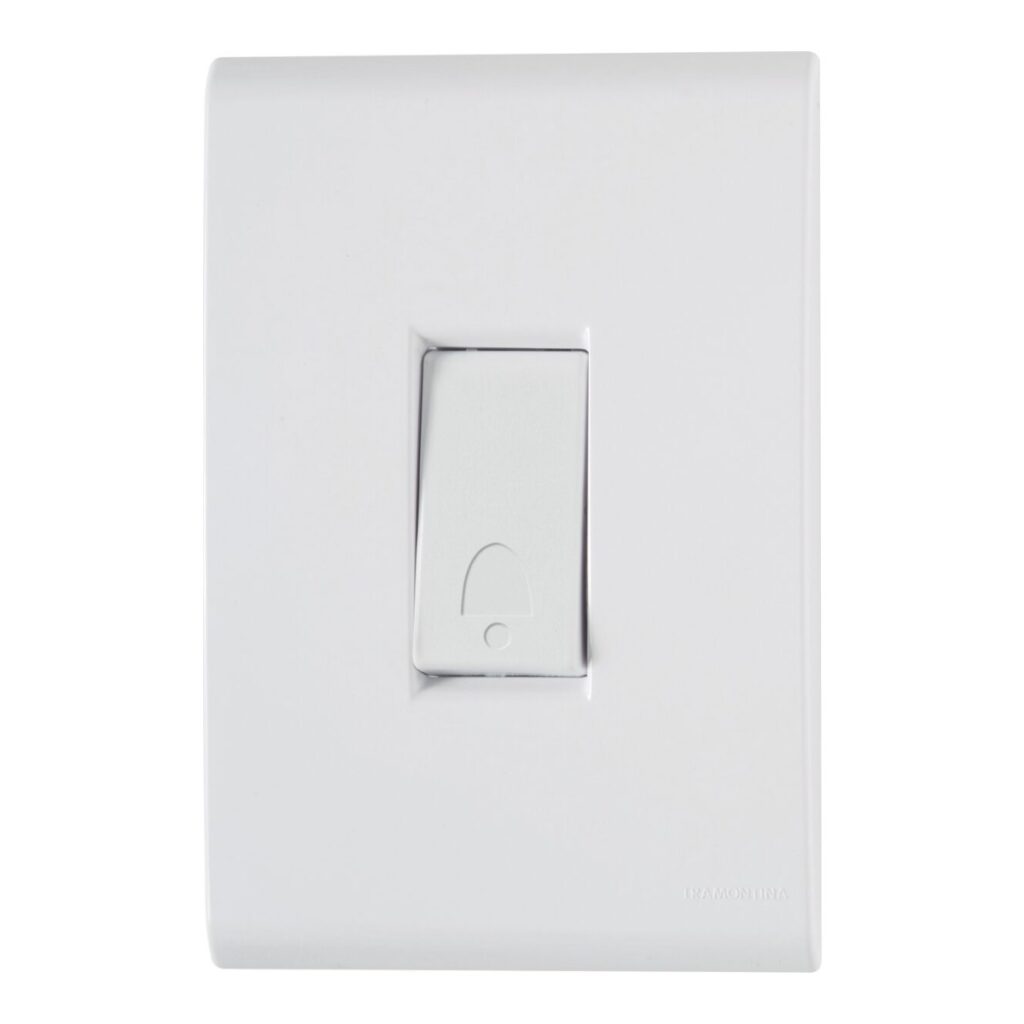 Conjunto 4×2 com 1 Pulsador para Campainha Tramontina Liz 10 A 250 V Branco – Ref. 57170007