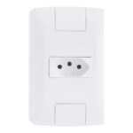 Conjunto 4×2 com 1 Tomada 2P+T 10 A Tramontina Aria 250 V Branco – Ref. 57241010 - Miniatura