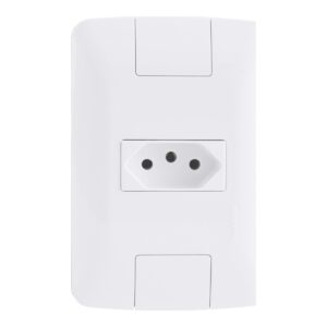 Conjunto 4x2 com 1 Tomada 2P+T 10 A Tramontina Aria 250 V Branco – Ref. 57241010