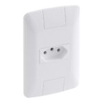Conjunto 4×2 com 1 Tomada 2P+T 10 A Tramontina Aria 250 V Branco – Ref. 57241010 - Miniatura
