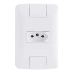 Conjunto 4×2 com 1 Tomada 2P+T 20 A Tramontina Aria 250 V Branco – Ref. 57241013 - Miniatura