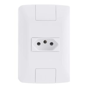 Conjunto 4x2 com 1 Tomada 2P+T 20 A Tramontina Aria 250 V Branco – Ref. 57241013