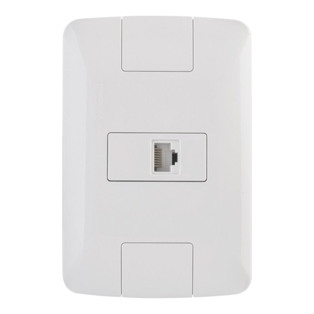 Conjunto 4×2 com 1 Tomada RJ45 Cat. 6 Tramontina Aria Branco – Ref. 57241022