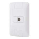 Conjunto 4×2 com 1 Tomada RJ45 Cat. 6 Tramontina Aria Branco – Ref. 57241022 - Miniatura