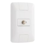Conjunto 4×2 com 1 Tomada TV/SAT Coaxial Tramontina Aria Branco – Ref. 57241017 - Miniatura