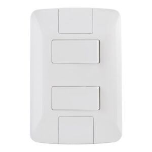 Conjunto 4x2 com 2 Interruptores Paralelos Tramontina Aria 6 A 250 V Branco – Ref. 57241041