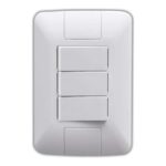 Conjunto 4×2 com 3 Interruptores Simples Tramontina Aria 6 A 250 V Branco – Ref. 57241070 - Miniatura