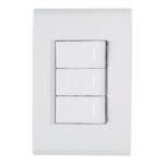Conjunto 4×2 com 3 Interruptores Simples Tramontina Liz 10 A 250 V Branco – Ref. 57170070 - Miniatura