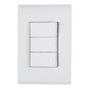 Conjunto 4x2 com 3 Interruptores Simples Tramontina Liz 10 A 250 V Branco – Ref. 57170070