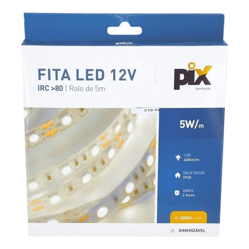 FITA LED IP20 5W/M 60LED 12V 3000K CT/5M PIX