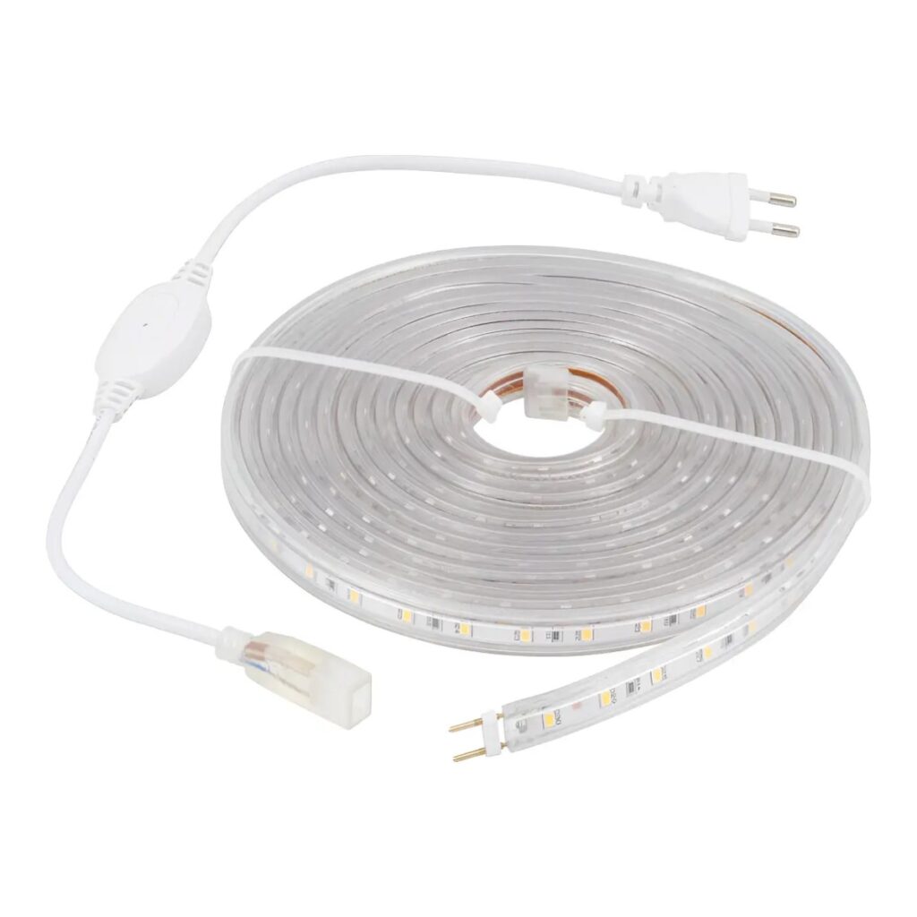Kit Fita LED 2835 110V 4,8 W/m 3000K IP65 Rolo 5 m com Acessórios Gaya – Ref. 9016