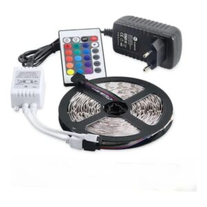Kit Fita LED RGB 5050 12V 7,8 W/m IP20 Rolo 5 m com Acessórios Gaya – Ref. 9151