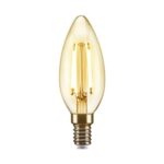 LAMPADA LED FILAMENTO VELA 2W 127V AMBAR E14 AVANT - Miniatura
