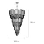 LUSTRE DE CRISTAL E COBRE LOUIS 21L CHANDELIE - Miniatura