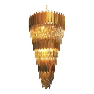 LUSTRE DE CRISTAL E COBRE LOUIS 21L CHANDELIE