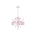 LUSTRE SÃO PETERSBURGO PROVENÇAL ROSE 3L E14 METAL BRANCO CH1032-RO CHANDELIE - Miniatura
