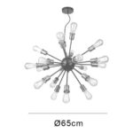 LUSTRE SPUTNIK DOURADO 21L 65CM PD959-DO NEWLINE - Miniatura