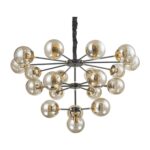 LUSTRE SPUTNIK PRETO E DOURADO 20L E27 CH2751-2 CHANDELIE - Miniatura