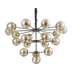 LUSTRE SPUTNIK PRETO E DOURADO 20L E27 CH2751-2 CHANDELIE