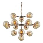 LUSTRE SPUTNIK PRETO E ROSE 15L E27 CH2751-5 CHANDELIE - Miniatura