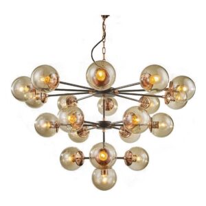LUSTRE SPUTNIK PRETO E ROSE 20L E27 CH2751-4 CHANDELIE