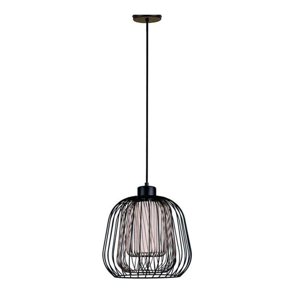 PENDENTE ARAMADO TRIPLO C/ CÚPULA EM TECIDO 49cm PD1041 NEWLINE