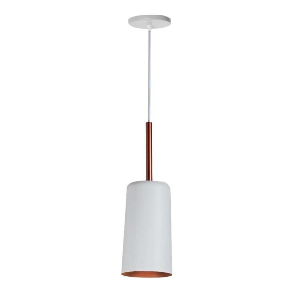PENDENTE BILBOQUE CFL EM ALUMÍNIO BRANCO COM COBRE 109BTCOCO NEWLINEca