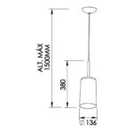 PENDENTE BILBOQUE CFL EM ALUMÍNIO BRANCO COM COBRE 109BTCOCO NEWLINEca - Miniatura
