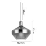 PENDENTE C/ VIDRO EXTERNO FUMÊ PD1096 NEWLINE - Miniatura
