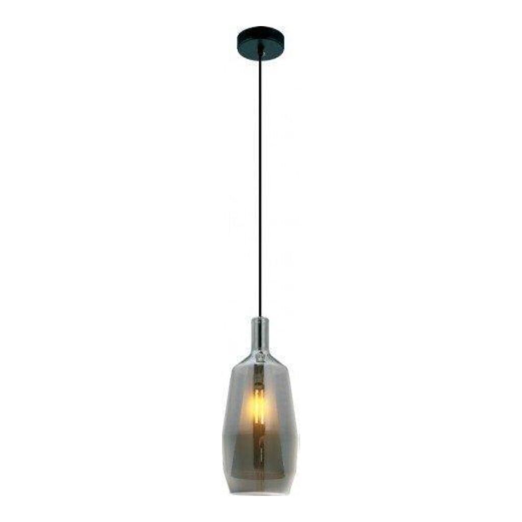 PENDENTE CUPULA VIDRO FUME 14x32CM PD1094 NEWLINE