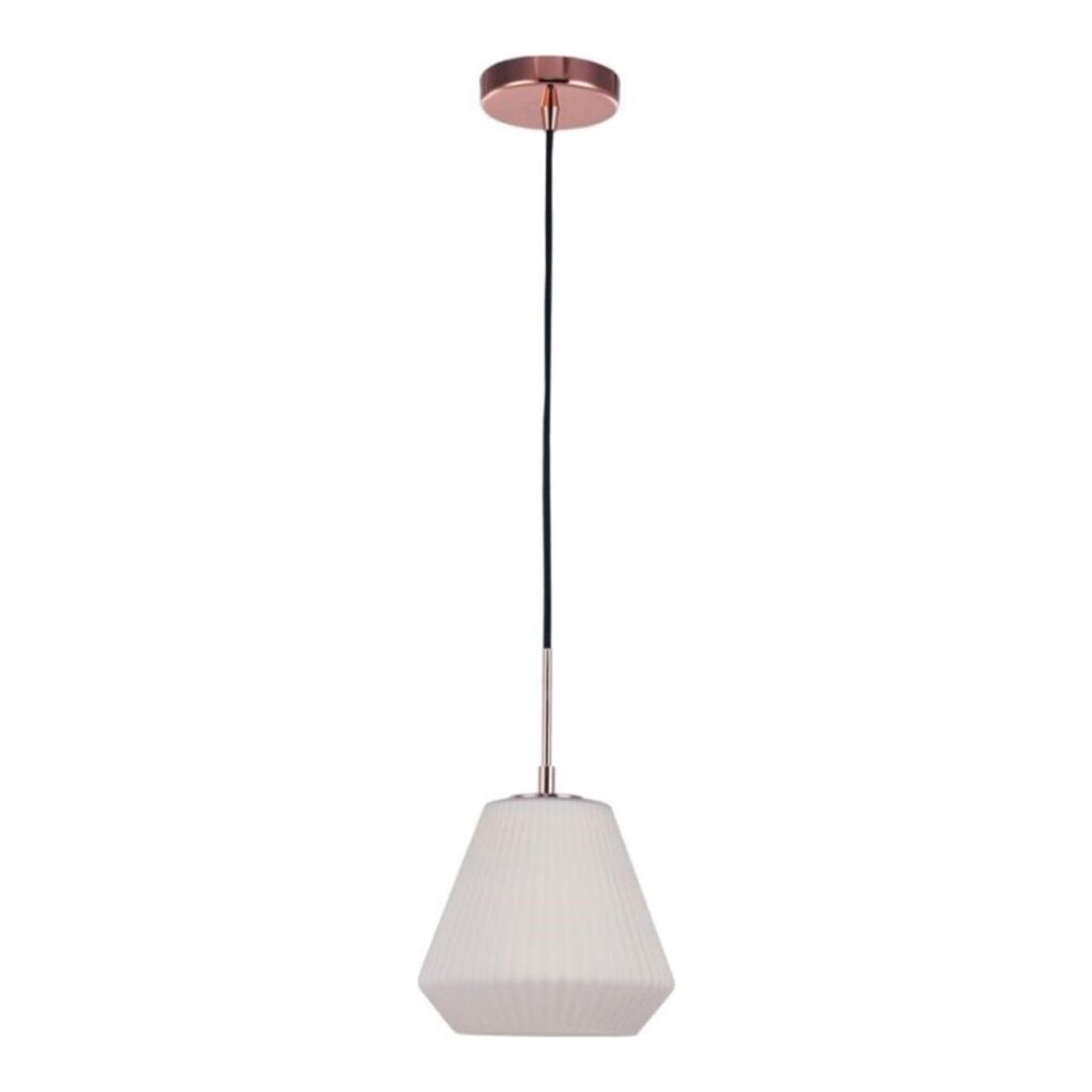 PENDENTE EM VIDRO ONDULADO LEITOSO 20cm PD1141 NEWLINE