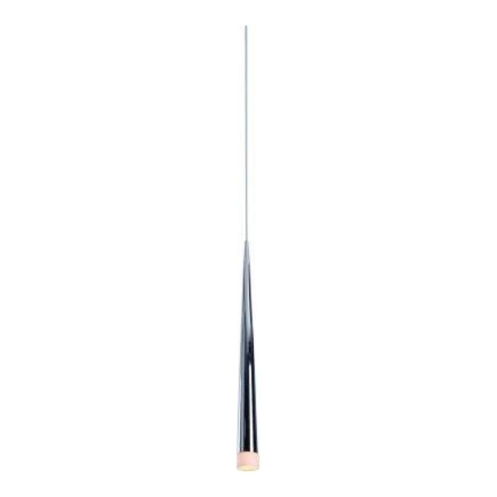 PENDENTE FILL CONICO METAL VIDRO CROMO BRANCO 60x5cm JO1096 BELLA