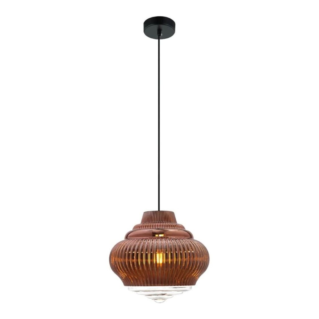 PENDENTE FUZY VIDRO METAL COBRE OP055A BELLA