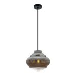 PENDENTE FUZY VIDRO METAL CROMADO OP055C BELLA - Miniatura
