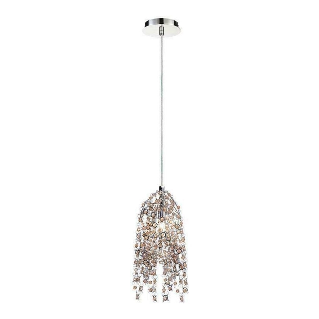 PENDENTE GLAMOUR 1L G9 DE CRISTAL CONHAQUE CH2094-1 CHANDELIE