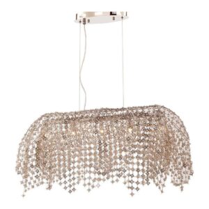 PENDENTE GLAMOUR 5L G9 DE CRISTAL CONHAQUE CH2094-4 CHANDELIE