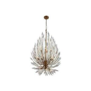 PENDENTE KIEZZA OURO VELHO 16L E14 DE CRISTAL TRANSPARENTE CH2106-4 CHANDELIE