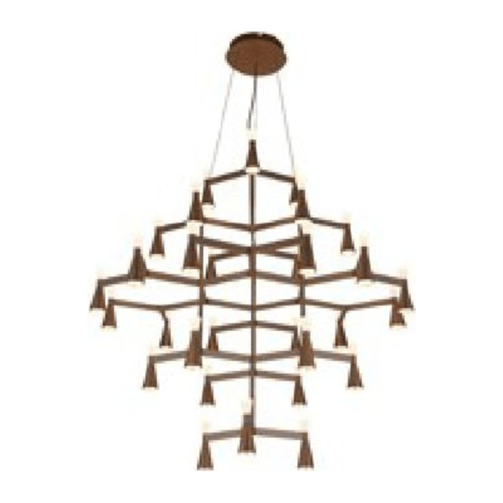 PENDENTE LED 180W 3000K ALUMÍNIO CAFÉ CH0676-3 CHANDELIE