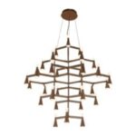 PENDENTE LED 180W 3000K ALUMÍNIO CAFÉ CH0676-3 CHANDELIE - Miniatura