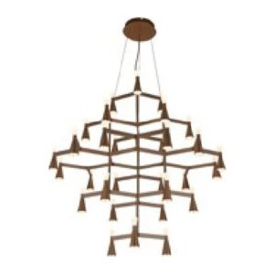 PENDENTE LED 180W 3000K ALUMÍNIO CAFÉ CH0676-3 CHANDELIE